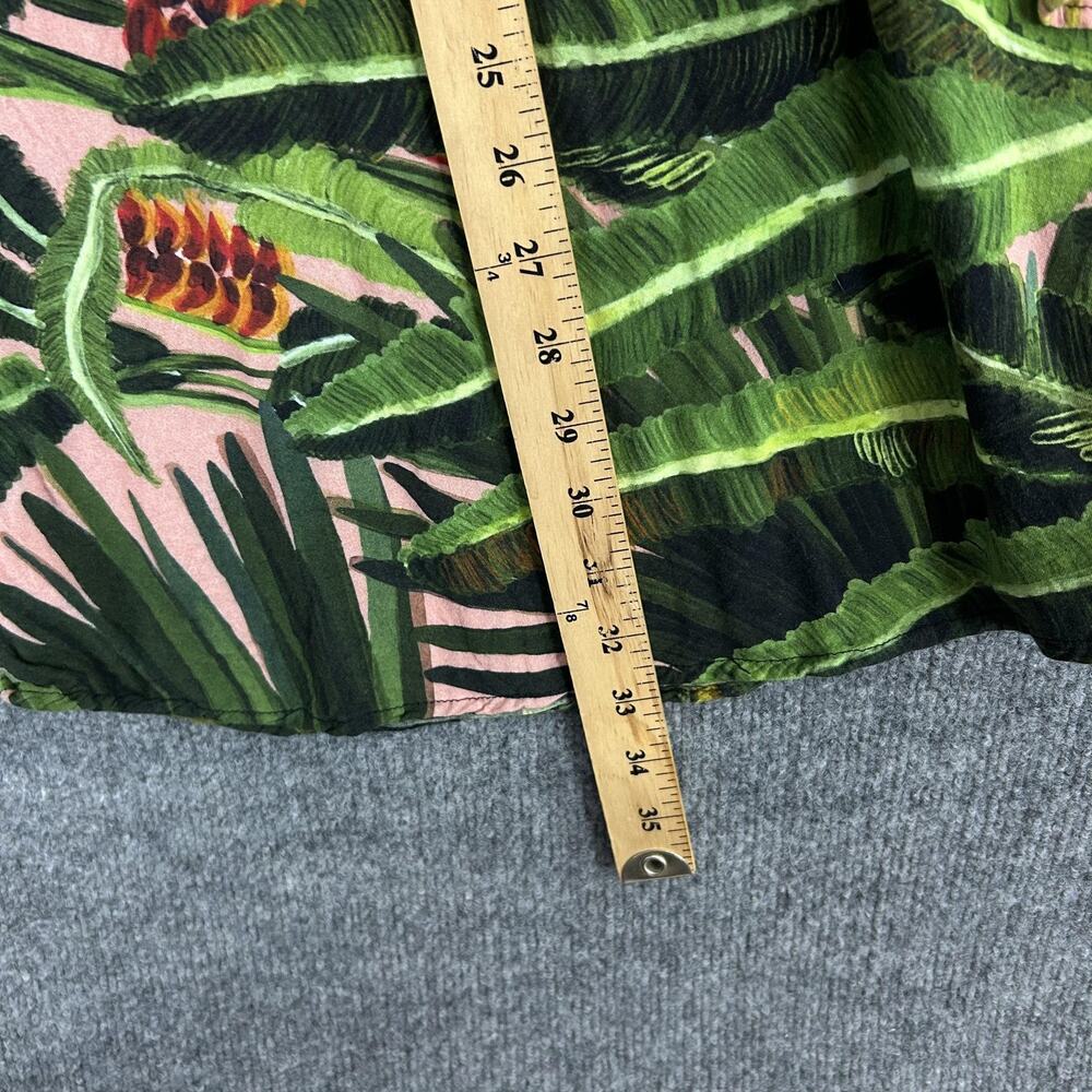 Farm Rio Pants Small Tropical Leaf Harem Relaxed Green Travel Boho Summer Resort - Picture 11 of 11